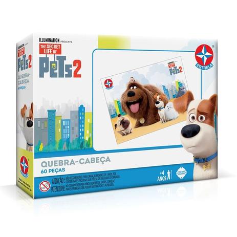 Quebra-Cabeça Pets 2 A Vida Secreta dos Bichos 60 Pçs - Estrela Menor preço em Quebra-Cabeça Pets 2 A Vida Secreta dos Bichos 60 Pçs - Estrela