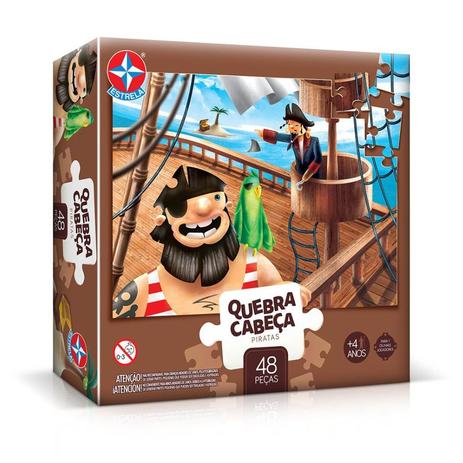 Quebra-Cabeça Piratas 48 Peças Grandes - Estrela Menor preço em Quebra-Cabeça Piratas 48 Peças Grandes - Estrela