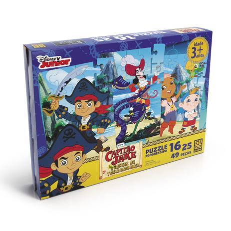 Quebra Cabeça Progressivo Puzzle Jake e os Piratas Grow Menor preço em Quebra Cabeça Progressivo Puzzle Jake e os Piratas Grow