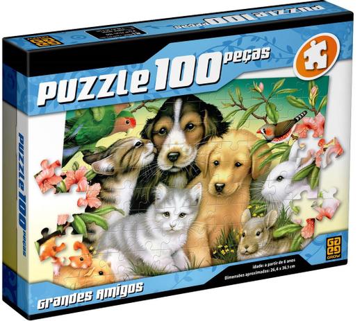 Quebra-Cabeça Puzzle 100 Peças - Grandes Amigos - Grow Menor preço em Quebra-Cabeça Puzzle 100 Peças - Grandes Amigos - Grow