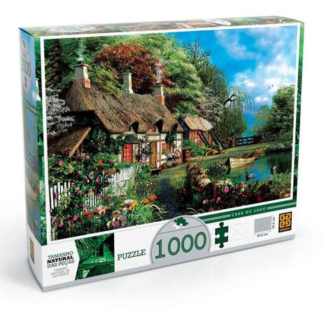 Quebra Cabeça Puzzle 1000 Peças Casa No Lago 02963 - Grow Menor preço em Quebra Cabeça Puzzle 1000 Peças Casa No Lago 02963 - Grow
