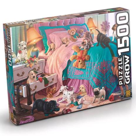 Quebra Cabeça Puzzle 1500 Peças Filhotes Em Ação 3460 - Grow é boa?