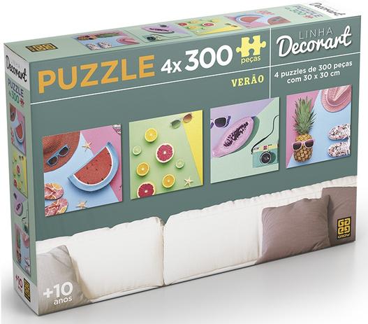 Quebra Cabeça Puzzle 4 X 300 Peças Decorart Verão Grow Menor preço em Quebra Cabeça Puzzle 4 X 300 Peças Decorart Verão Grow