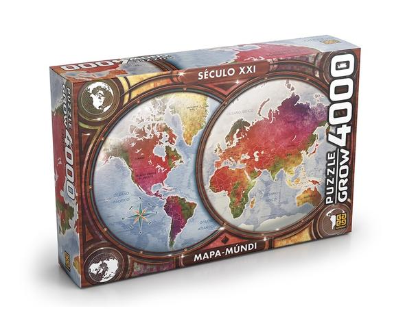 Quebra Cabeça Puzzle 4000 Peças Mapa Mundi Sec XXl - Grow é boa?