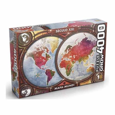 Quebra Cabeça Puzzle 4000 Peças Mapa Mundi Século XXI Grow Menor preço em Quebra Cabeça Puzzle 4000 Peças Mapa Mundi Século XXI Grow