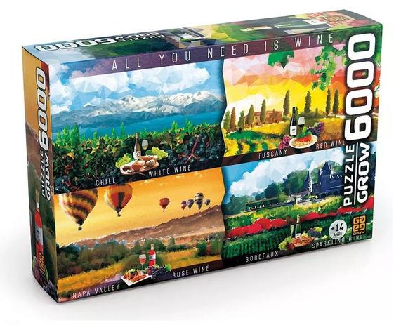 Quebra Cabeça Puzzle 6000 Peças Vinhos do Mundo - Grow Menor preço em Quebra Cabeça Puzzle 6000 Peças Vinhos do Mundo - Grow