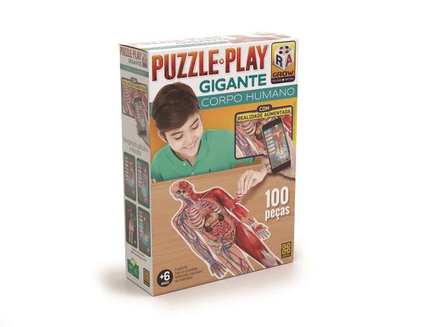 Quebra-Cabeça Puzzle Play 100 Peças - Corpo Humano - Grow Menor preço em Quebra-Cabeça Puzzle Play 100 Peças - Corpo Humano - Grow