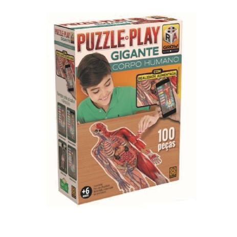 Quebra Cabeça Puzzle Play Gigante Corpo Humano 100 peças - Grow Menor preço em Quebra Cabeça Puzzle Play Gigante Corpo Humano 100 peças - Grow