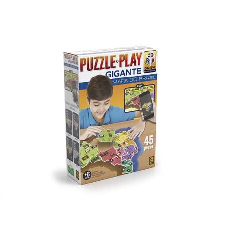 Quebra Cabeça Puzzle Play Mapa do Brasil Gigante Grow 03635 Menor preço em Quebra Cabeça Puzzle Play Mapa do Brasil Gigante Grow 03635