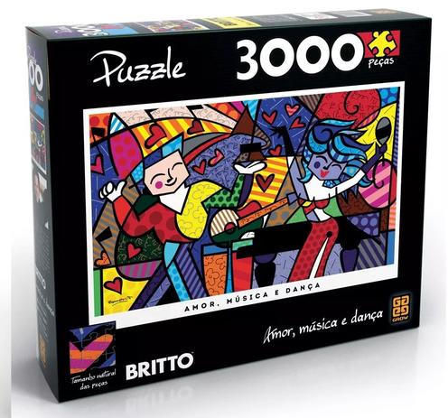 Quebra Cabeça Puzzle Romero Britto Amor Musica e Dança 3000pc - Grow Menor preço em Quebra Cabeça Puzzle Romero Britto Amor Musica e Dança 3000pc - Grow