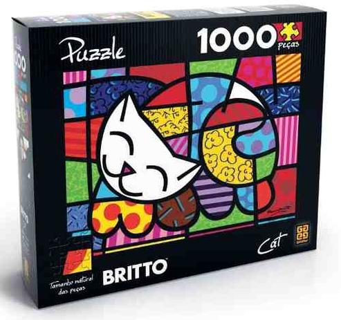 Quebra Cabeça Puzzle Romero Britto Cat 1000 Peças Original - Grow Menor preço em Quebra Cabeça Puzzle Romero Britto Cat 1000 Peças Original - Grow