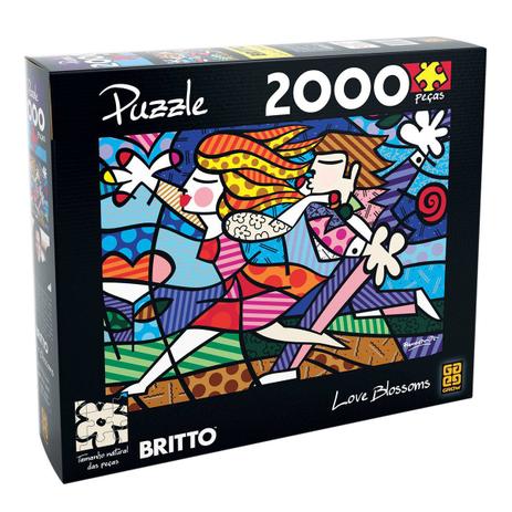 Quebra-Cabeça Romero Britto Love Blossoms 2000 pçs - Grow 02869 Menor preço em Quebra-Cabeça Romero Britto Love Blossoms 2000 pçs - Grow 02869