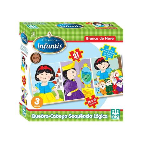 Quebra Cabeça Sequência Lógica Branca de Neve 0433 - Nig Menor preço em Quebra Cabeça Sequência Lógica Branca de Neve 0433 - Nig