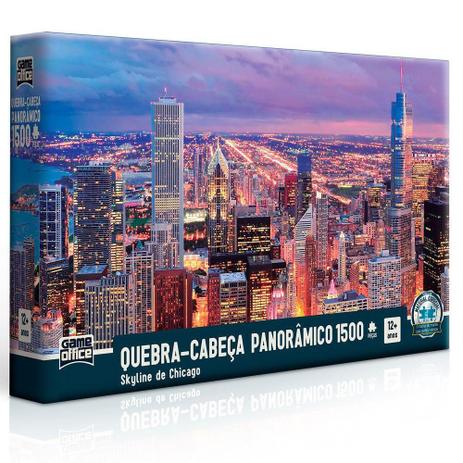 Quebra Cabeça Skyline de Chicago 1500 Peças - Toyster Menor preço em Quebra Cabeça Skyline de Chicago 1500 Peças - Toyster