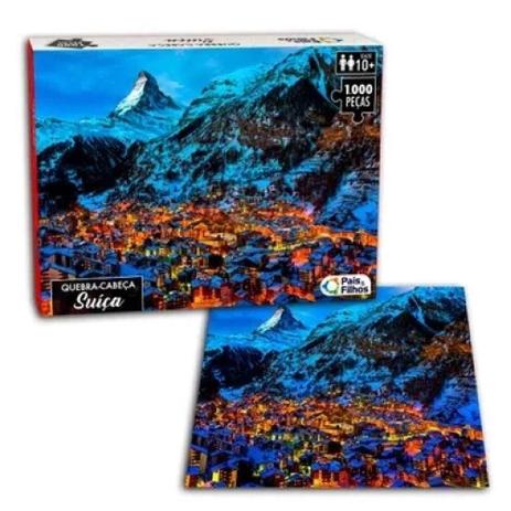 Quebra Cabeca Suica 1000 Pecas, Premium, 0960 Pais e Filhos Menor preço em Quebra Cabeca Suica 1000 Pecas, Premium, 0960 Pais e Filhos