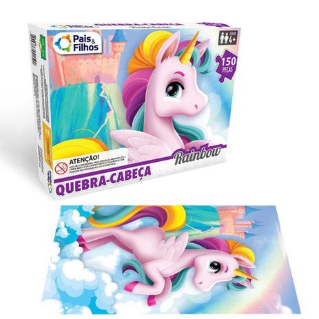 Quebra Cabeça Unicórnio Rainbow - 150 Peças - Pais e Filhos - Pais & Filhos Menor preço em Quebra Cabeça Unicórnio Rainbow - 150 Peças - Pais e Filhos - Pais & Filhos