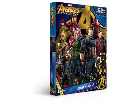 Quebra-Cabeça - Vingadores - Guerra Infinita - Encapado -100 Peças - Toyster Menor preço em Quebra-Cabeça - Vingadores - Guerra Infinita - Encapado -100 Peças - Toyster