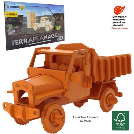 Quebra Cabeça Wamboo 3d Terraplanagem Caminhão Caçamba 67 Peças Menor preço em Quebra Cabeça Wamboo 3d Terraplanagem Caminhão Caçamba 67 Peças