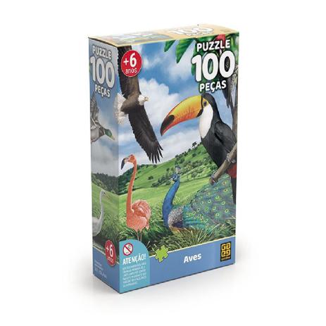 Quebra-cabeças 100 Peças Aves - Grow Menor preço em Quebra-cabeças 100 Peças Aves - Grow