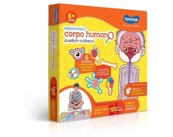 Quebra cabeças Grandão 120 peças - Explorando o Corpo Humano - Toyster Menor preço em Quebra cabeças Grandão 120 peças - Explorando o Corpo Humano - Toyster