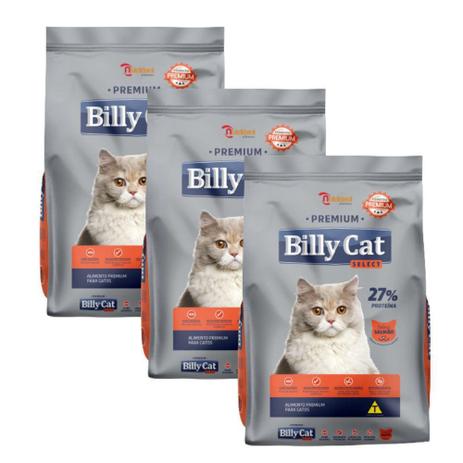 Ração Billy Cat Select Premium Salmão 3Kg - Combo - Nutridani Menor preço em Ração Billy Cat Select Premium Salmão 3Kg - Combo - Nutridani