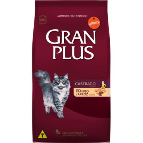 Ração Gran Plus Gatos Adultos Castrados Frango e Arroz 10,1 Kg - Guabi Menor preço em Ração Gran Plus Gatos Adultos Castrados Frango e Arroz 10,1 Kg - Guabi