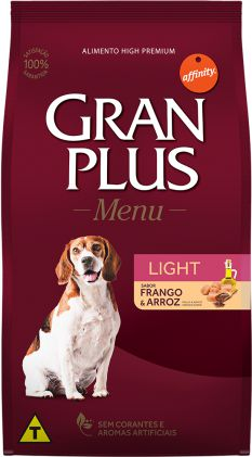 Ração Gran Plus Menu Cães Adultos Light Sabor Frango e Arroz - 15 Kg Menor preço em Ração Gran Plus Menu Cães Adultos Light Sabor Frango e Arroz - 15 Kg