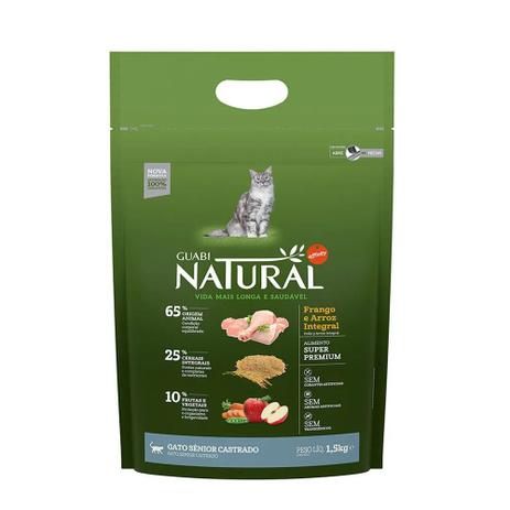Ração guabi natural gatos senior Clearance