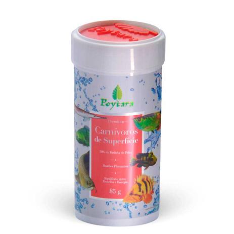 Ração Para Peixes Poytara Carnívoros De Superfície 85gr Menor preço em Ração Para Peixes Poytara Carnívoros De Superfície 85gr