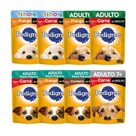 Ração Pedigree Sachê Vários Sabores Combo 50 Unidades Menor preço em Ração Pedigree Sachê Vários Sabores Combo 50 Unidades