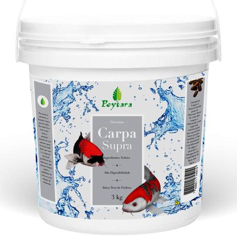 Ração Poytara Carpa Supra Balde 3Kg Menor preço em Ração Poytara Carpa Supra Balde 3Kg