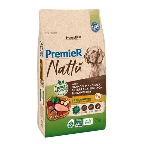 Ração Premier Nattu Cães Adultos Frango E Mandioca 12kg Menor preço em Ração Premier Nattu Cães Adultos Frango E Mandioca 12kg