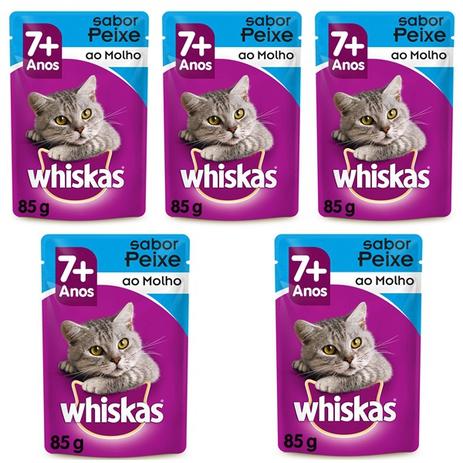 Ração Úmida Pedigree Whiskas Sachê Para Gatos Com 7 Anos Ou Mais Sabor Peixe Kit Com 5 Unidades 85g Menor preço em Ração Úmida Pedigree Whiskas Sachê Para Gatos Com 7 Anos Ou Mais Sabor Peixe Kit Com 5 Unidades 85g