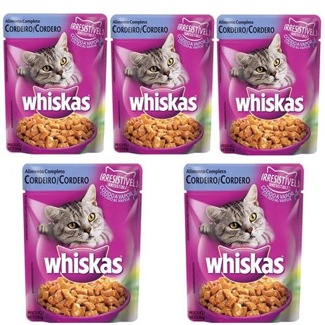 Ração Úmida Pedigree Whiskas Sachê Para Gatos Sabor Cordeiro Kit Com 5 Unidades 85g Menor preço em Ração Úmida Pedigree Whiskas Sachê Para Gatos Sabor Cordeiro Kit Com 5 Unidades 85g