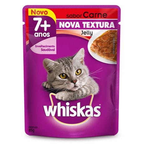Ração Úmida Whiskas Sachê Jelly Adultos 7+ Carne 85 gr Menor preço em Ração Úmida Whiskas Sachê Jelly Adultos 7+ Carne 85 gr