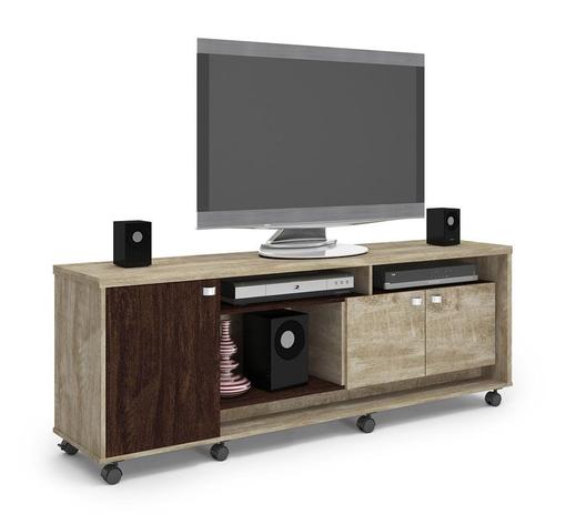 Rack Bancada Dallas Rovere com Noce - Lukaliam Móveis Menor preço em Rack Bancada Dallas Rovere com Noce - Lukaliam Móveis