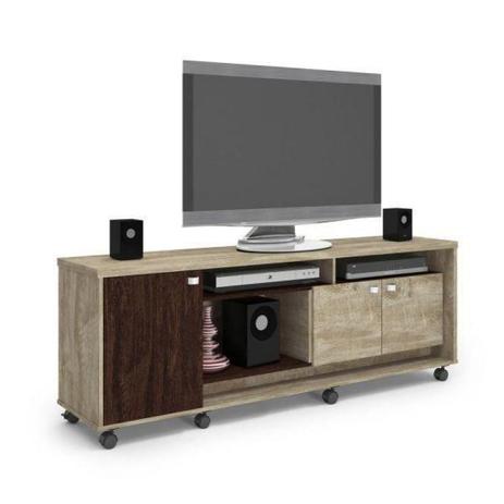 Rack Bancada Dallas Rovere e Noce - Lukaliam Menor preço em Rack Bancada Dallas Rovere e Noce - Lukaliam