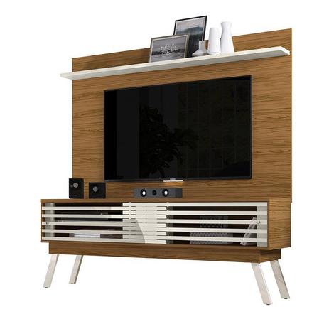 Rack Bancada Frizz e Painel Para TV Lorenzo 1.8 Naturale/Off White - Madetec Menor preço em Rack Bancada Frizz e Painel Para TV Lorenzo 1.8 Naturale/Off White - Madetec