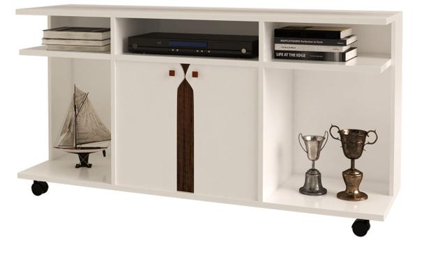 Rack Bancada JB 5091 Branco com Canela - JB Bechara Menor preço em Rack Bancada JB 5091 Branco com Canela - JB Bechara