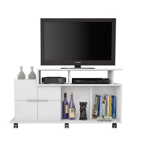 Rack Bancada para Sala Sena Branco Fosco Caemmun Menor preço em Rack Bancada para Sala Sena Branco Fosco Caemmun