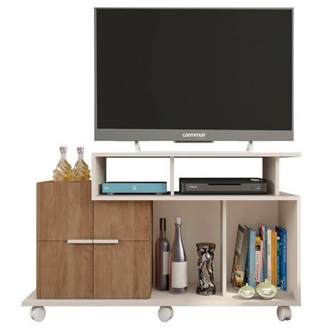 Rack Bancada para Sala Sena Off White Buriti Caemmun Menor preço em Rack Bancada para Sala Sena Off White Buriti Caemmun
