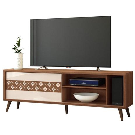 Rack Bancada Para TV até 55 Pol. Levis Nature/Off White - HB Móveis é boa?
