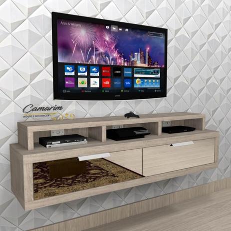Rack Bancada Suspenso 1,50m p/ TV C/ gvt espelhada - BTV02 SANTANA - Camarim móveis Menor preço em Rack Bancada Suspenso 1,50m p/ TV C/ gvt espelhada - BTV02 SANTANA - Camarim móveis