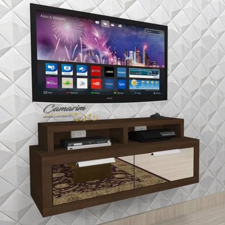 Rack Bancada Suspenso p/ TV C/ gvt espelhada - BTV01 TABACO - Camarim Móveis Menor preço em Rack Bancada Suspenso p/ TV C/ gvt espelhada - BTV01 TABACO - Camarim Móveis