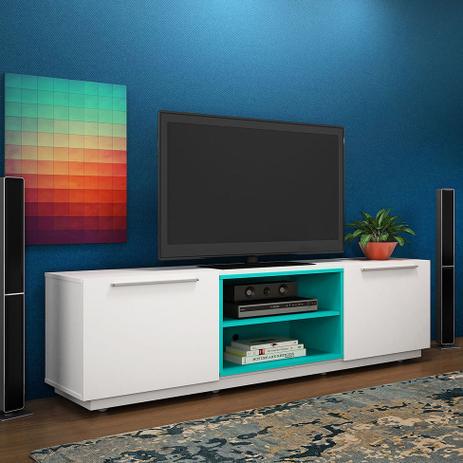 Rack Byron Branco e Turquesa 180 cm - Olivar móveis é ruim? Rack Byron Branco e Turquesa 180 cm - Olivar móveis é boa?