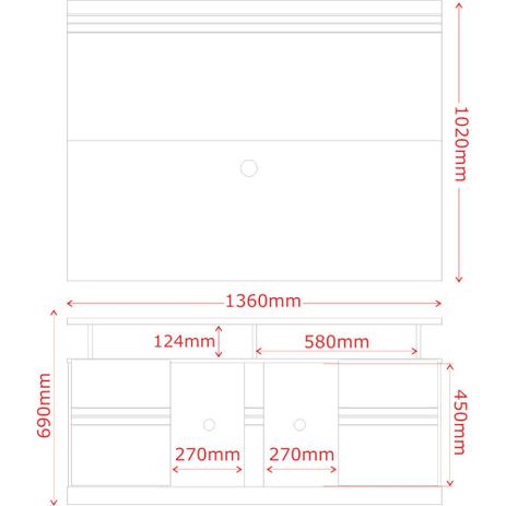 Rack C/Painel Orion Amêndoa - Lukaliam Menor preço em Rack C/Painel Orion Amêndoa - Lukaliam