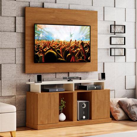 Rack C/ Painel Orion Para Tv ate 55 Pol. Amendoa/Off White - Lukaliam Menor preço em Rack C/ Painel Orion Para Tv ate 55 Pol. Amendoa/Off White - Lukaliam