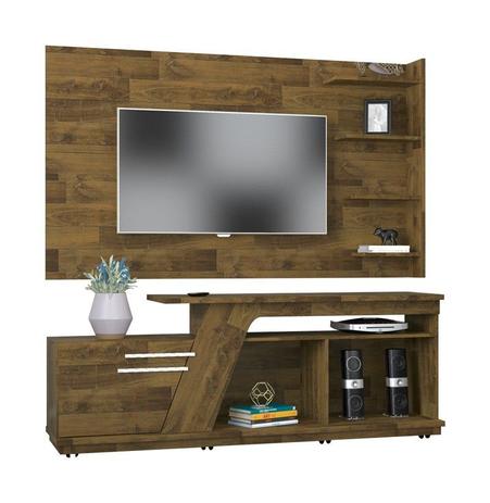 Rack Caribean com Painel Chicago Amadeirado - RV Móveis Menor preço em Rack Caribean com Painel Chicago Amadeirado - RV Móveis