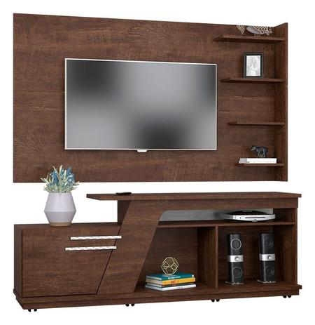 Rack Caribean com Painel Chicago Noce - RV Móveis Menor preço em Rack Caribean com Painel Chicago Noce - RV Móveis