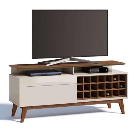 Rack Classic IV 1 GV Off White com Freijó Touch 146 cm - Imcal Menor preço em Rack Classic IV 1 GV Off White com Freijó Touch 146 cm - Imcal